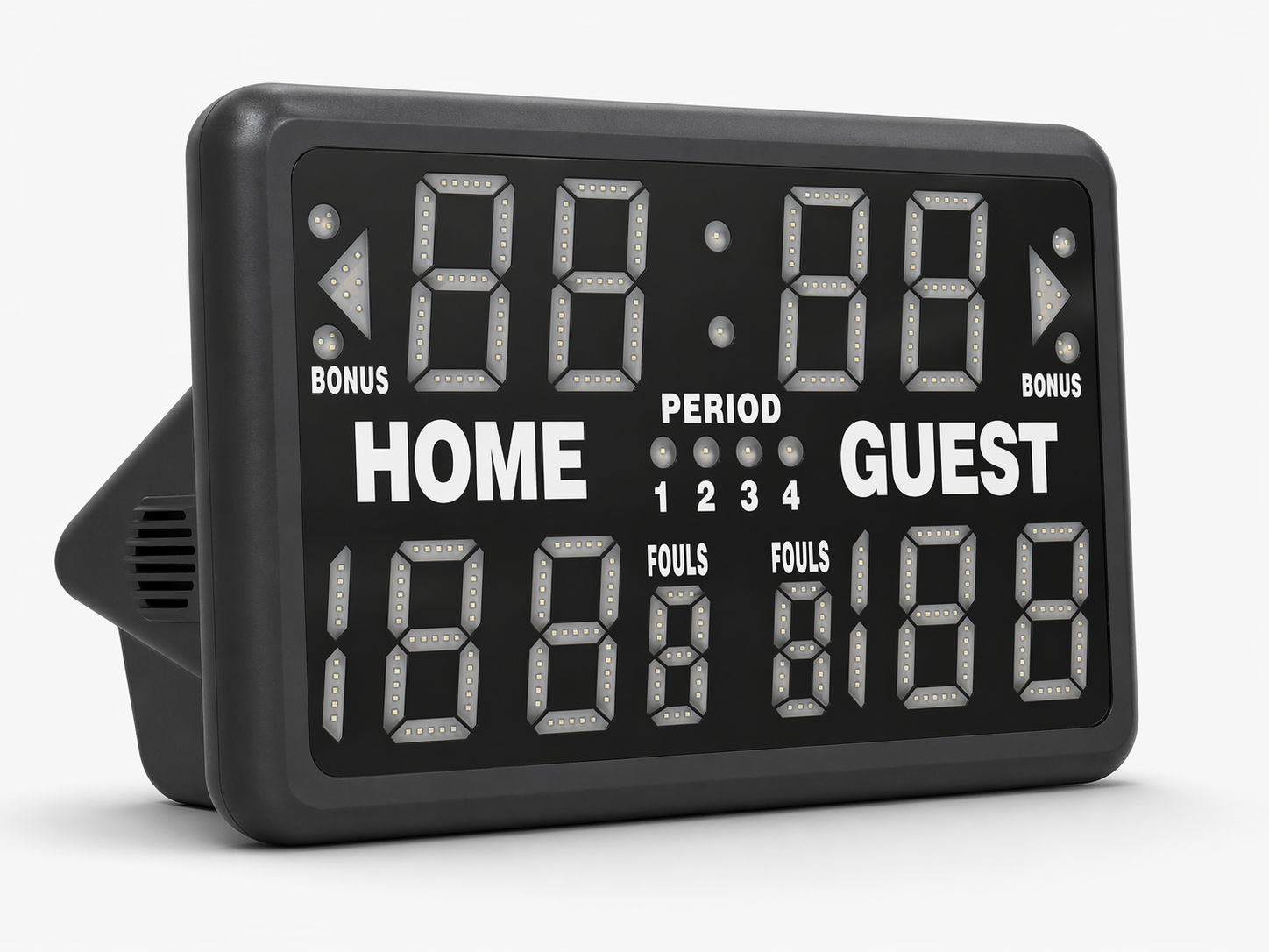 Multi-sport scoreboard during basketball match